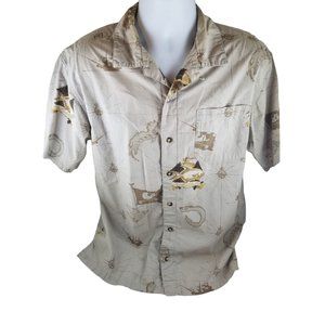 Mens Columbia Sportswear Company Beige Brown River Lodge 100% Cotton M Nautical